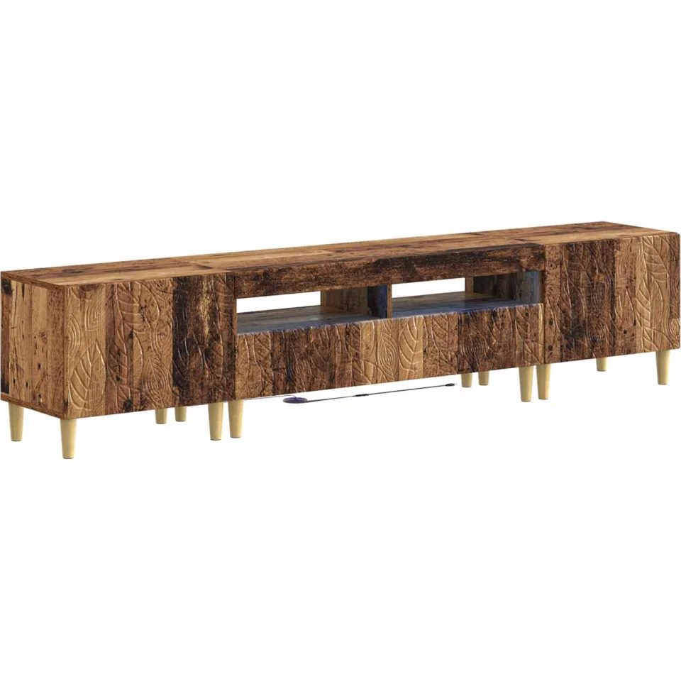 vidaXL 3-delige LED TV-kast DELFT Oud hout Bewerkt hout Grijs