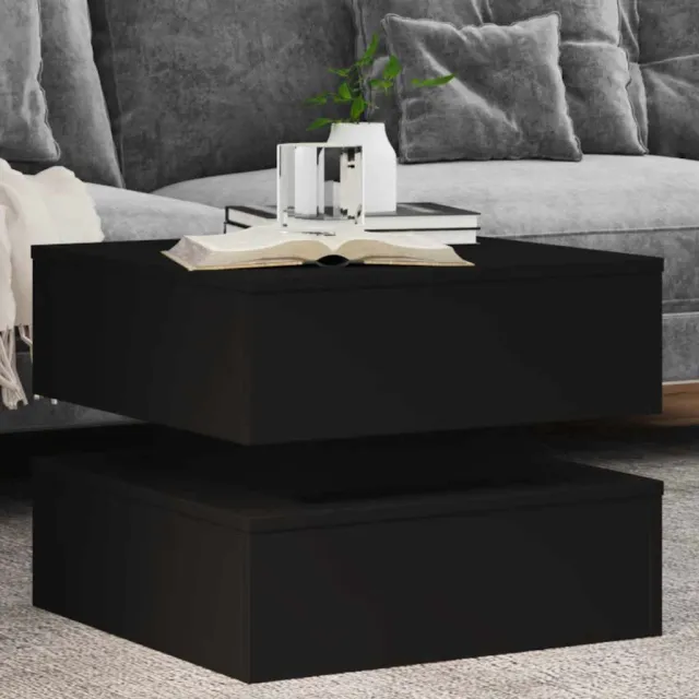vidaXL Salontafel met LED-verlichting 50x50x40 cm zwart, foto 2