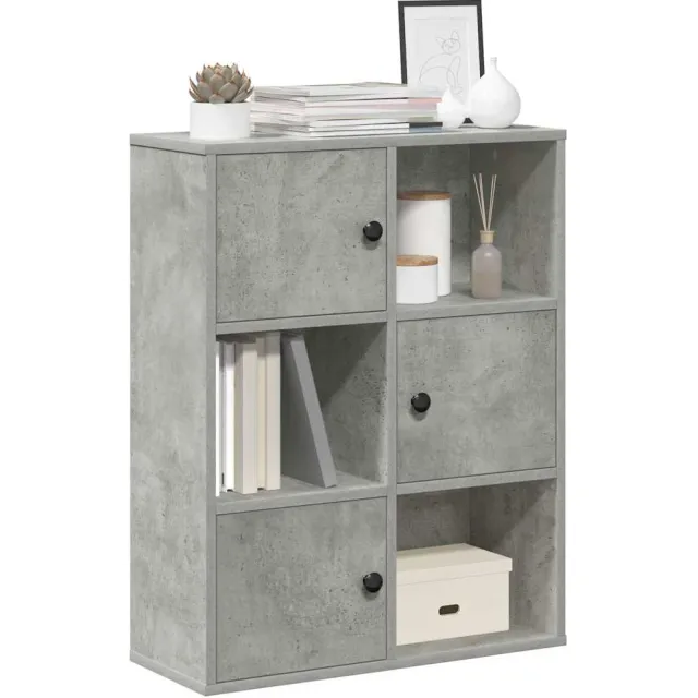 vidaXL Boekenkast 60x24x76,5 cm bewerkt hout betongrijs