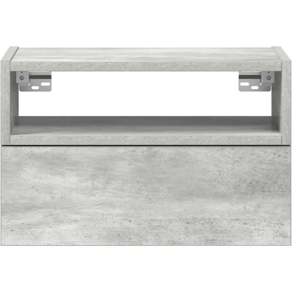vidaXL Nachtkastje wandgemonteerd 45x26x28,5 cm betongrijs grijs, foto 4