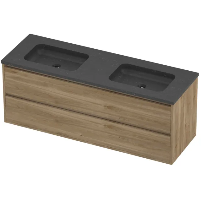 Proline Rollo Badmeubelset Hardsteen Elegant 140x46x54 cm Blue Stone Cider Oak Eiken