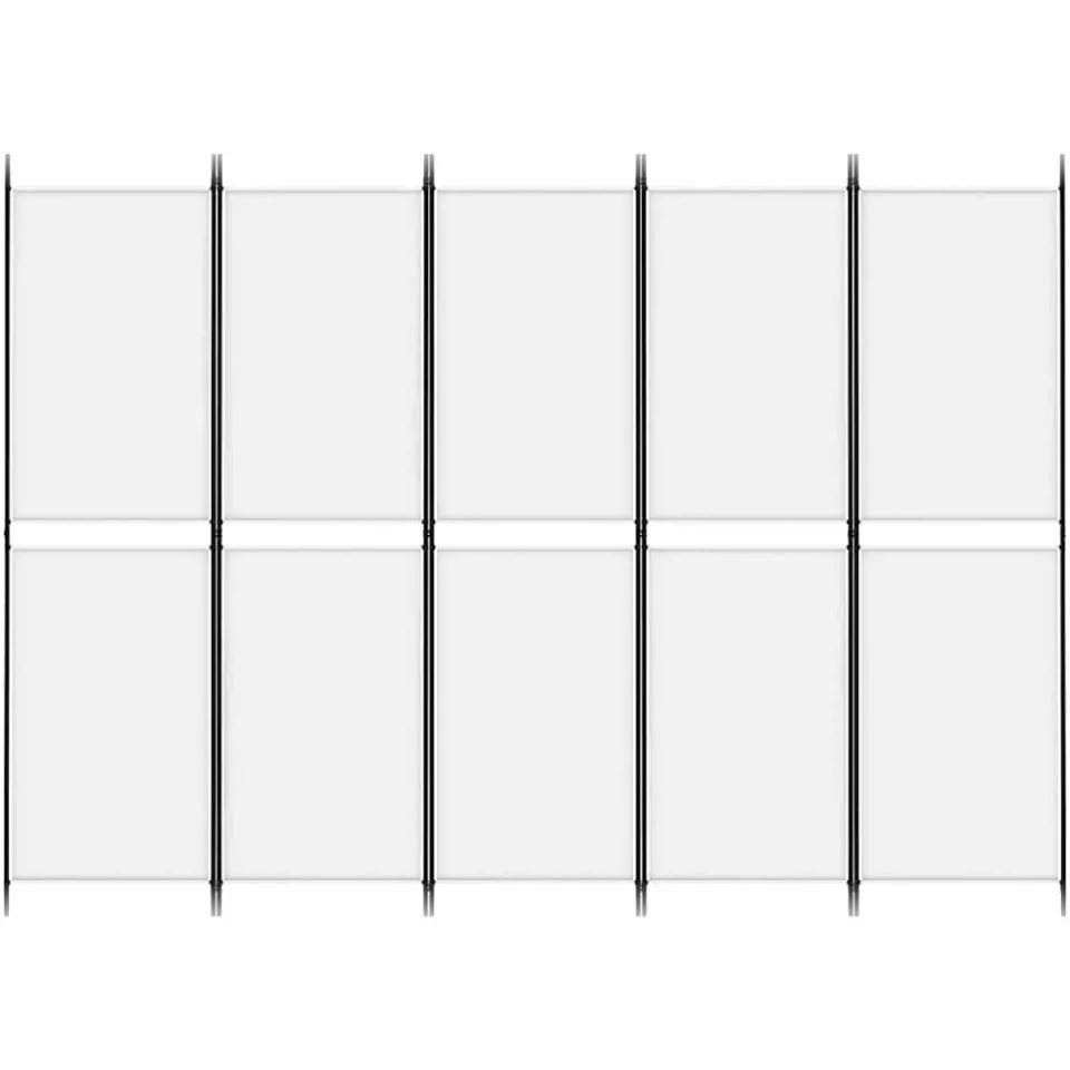 vidaXL Kamerscherm met 5 panelen 250x180 cm stof wit