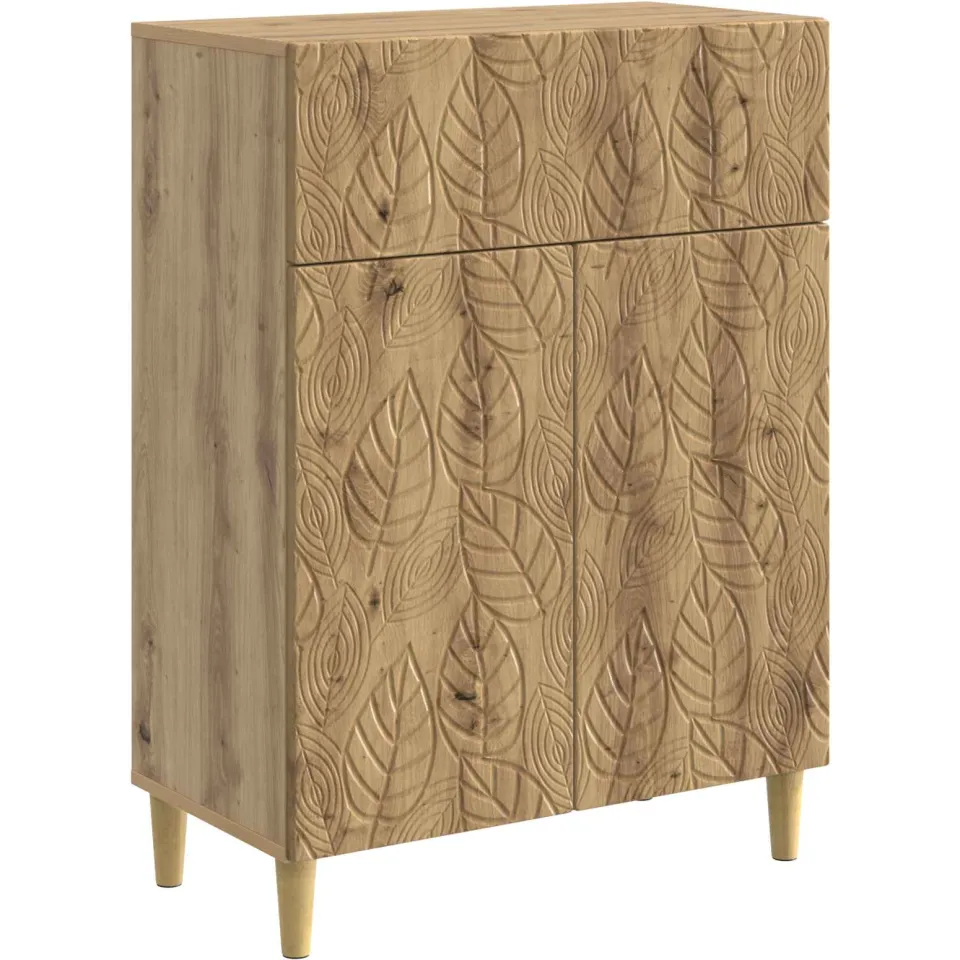 vidaXL Dressoir Artisanaal eiken 66 x 34,5 x 90 cm Bewerkt hout Bruin