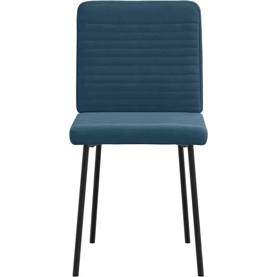 vidaXL Eetkamerstoelen 6 st fluweel blauw, foto 4