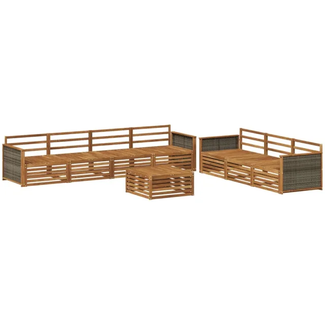 vidaXL Buiten - bank - set - 8 - st - 7-zits - Naturel - Massief - Acacia - Hout