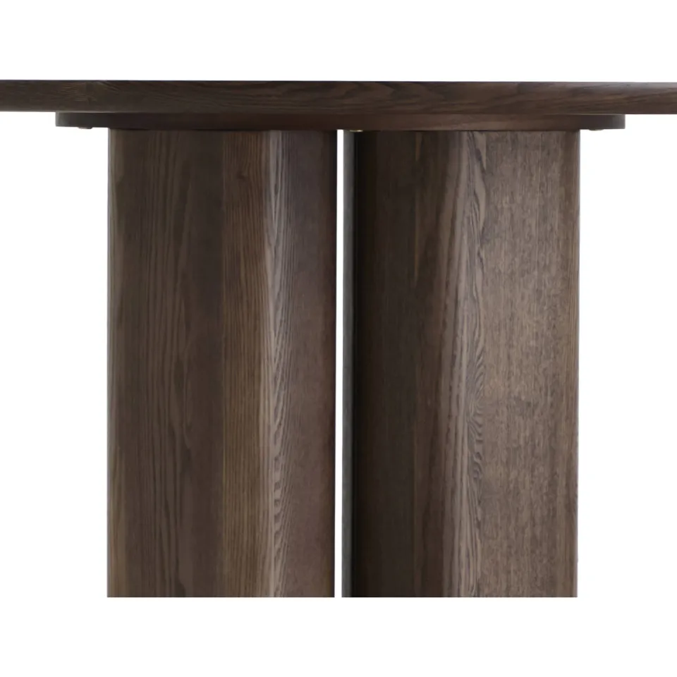 NOUS Living ronde houten eettafel Hexan Ø140 cm - donkerbruin, foto 4