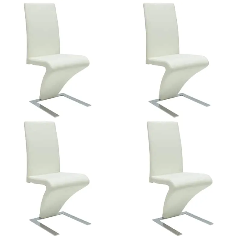 vidaXL Eetkamerstoelen 4 st kunstleer wit, foto 3
