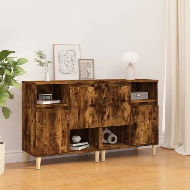 vidaXL Dressoirs 2 st 60x35x70 cm bewerkt hout gerookt eikenkleurig