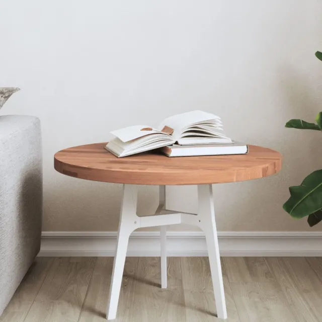 vidaXL Tafelblad rond Ø50x2,5 cm massief beukenhout bruin