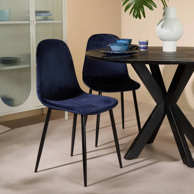 NOUS Living Jax eetkamerstoel donkerblauw, foto 2