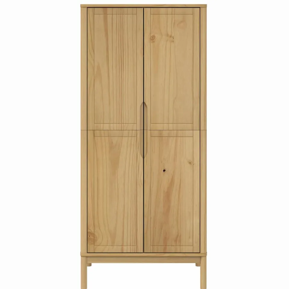 vidaXL Kledingkast FLORO 77x53x171 cm massief grenenhout wasbruin bruin, foto 4