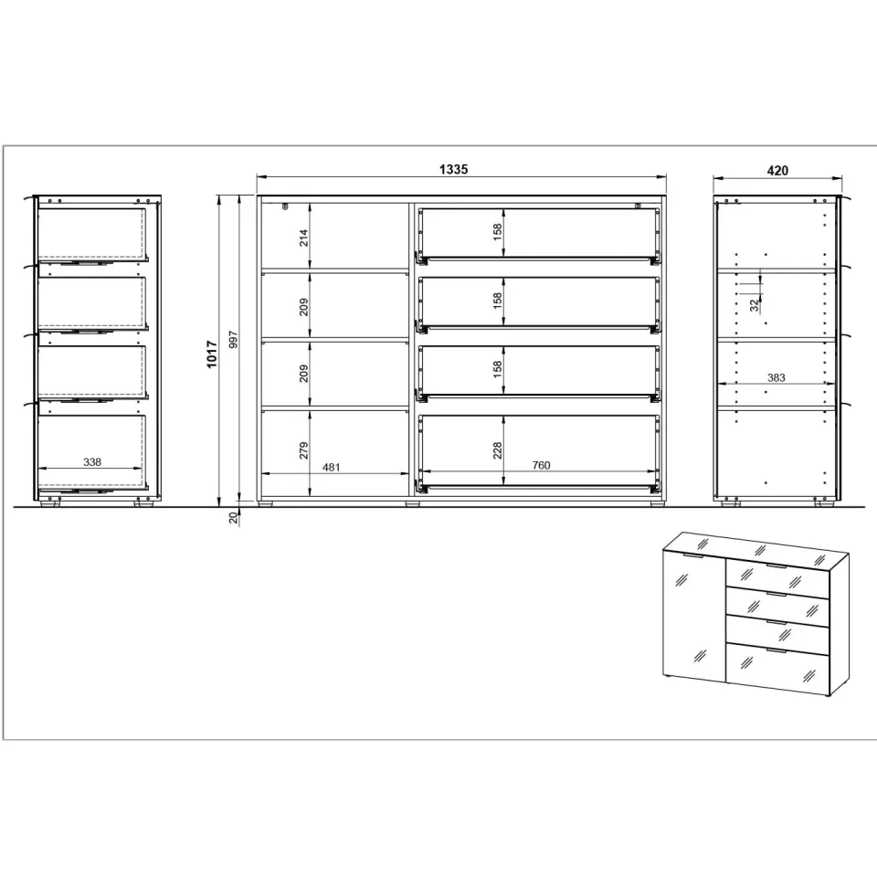 dressoir Sirmione zwart, foto 3
