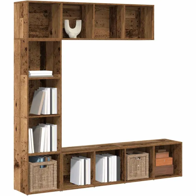 vidaXL Boekenkasten 3 st bewerkt hout oud houtkleurig Bruin
