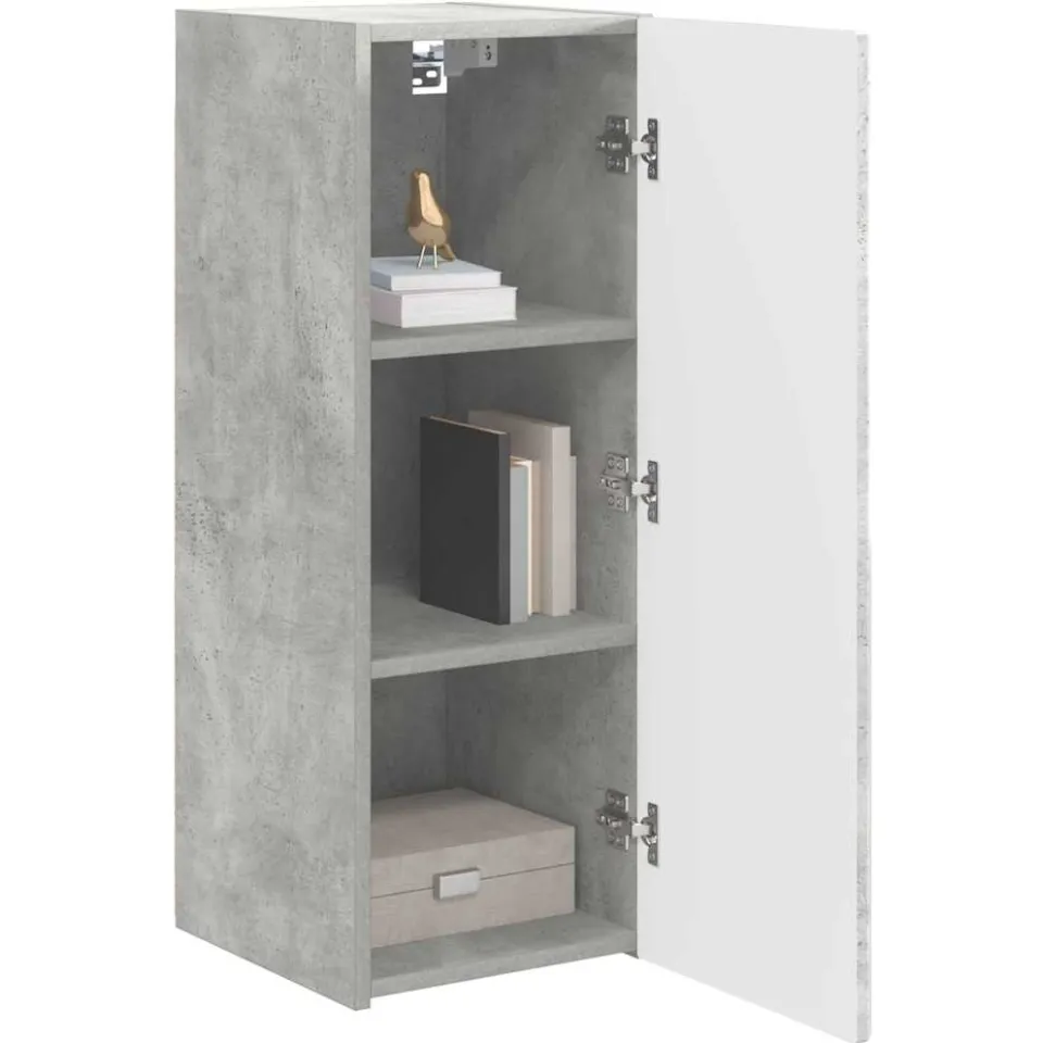 vidaXL TV Wandkast 30 x 31 x 80 cm Betongrijs Bewerkt hout