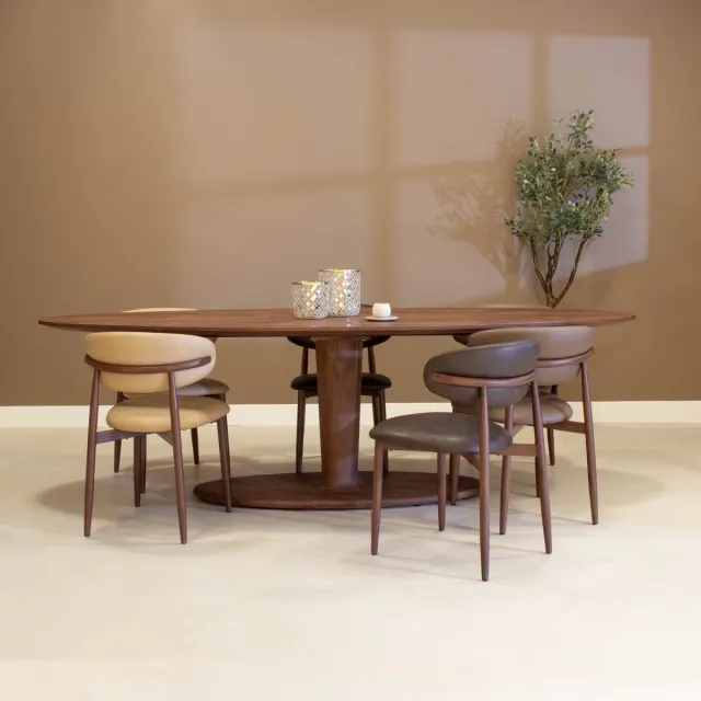 DÉJA Living Eettafel Xàtiva - Ovaal Donkerbruin Mangohout - 200x100x76cm