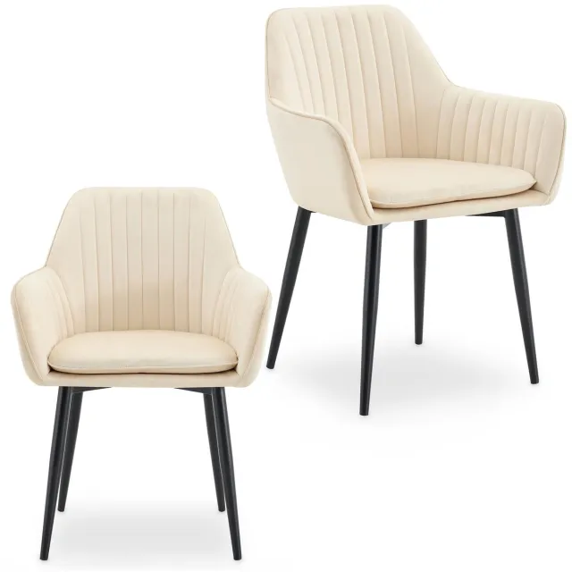 IDIMEX Eetkamerstoelen SIENNA, set van 2 – beige