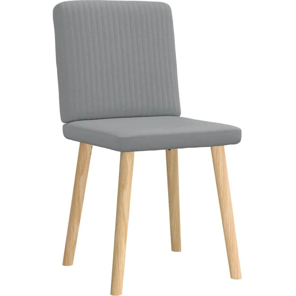 vidaXL Eetkamerstoelen 2 st stof lichtgrijs