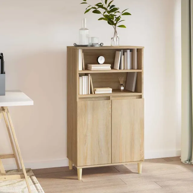 vidaXL Hoge kast Sonoma Eiken 60 x 36 x 110 cm Bewerkt hout, foto 2