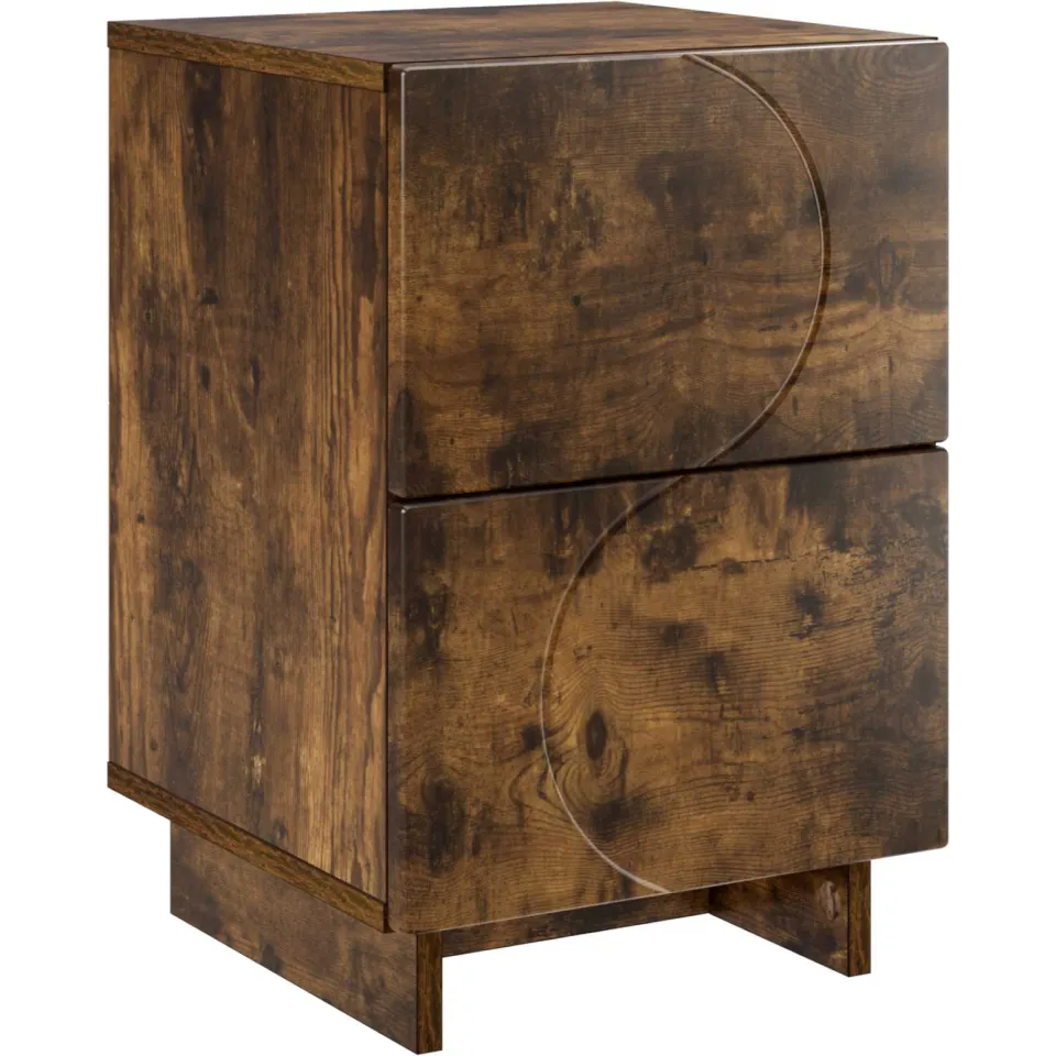 vidaXL Nachtkastje Gerookt eiken 33,5 x 34,5 x 50 cm Bewerkt hout