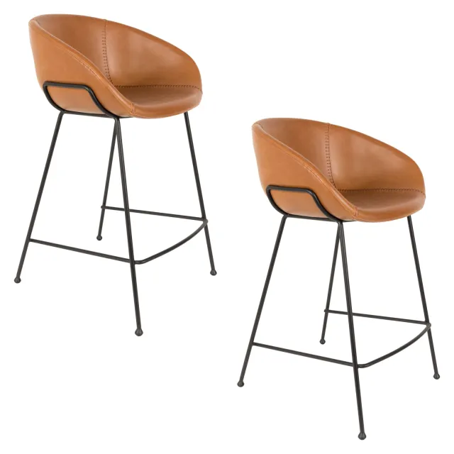 Zuiver Feston counter barkruk cognac
