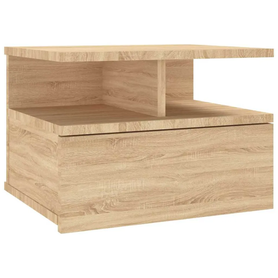 vidaXL Nachtkastjes 2 st 40x31x27 cm bewerkt hout sonoma eikenkleurig Bruin