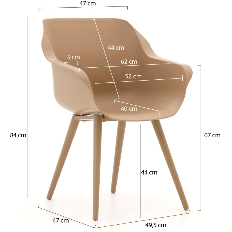 Hartman tuinmeubelen Hartman Sophie Studio/Almeria 280cm dining tuinset 7-delig taupe, foto 2