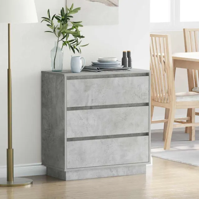 vidaXL Nachtkastje Beton Grijs 71 x 34,5 x 75 cm Bewerkt hout, foto 2