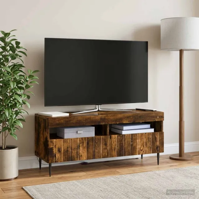 vidaXL LED tv-meubel ZWOLLE 100 x 35 x 43 cm Gerookt eiken, foto 2