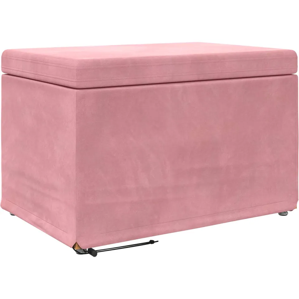 vidaXL Kruk Roze 61 x 41 x 40 cm Velvet en Gefabriceerd Hout, foto 4