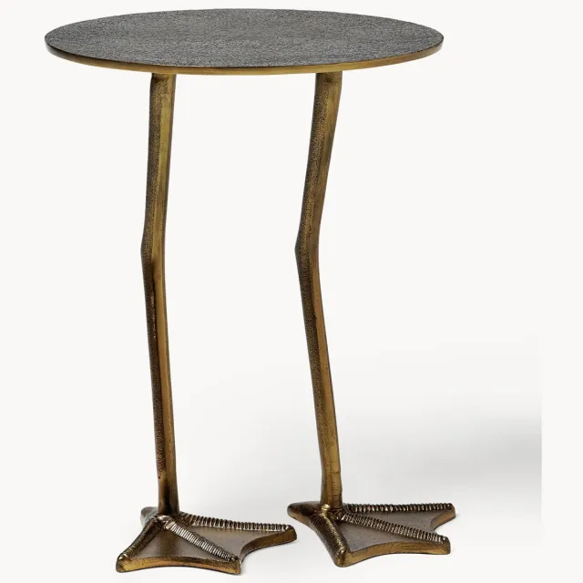 Westwing Collection Dekcoratieve bijzettafel Duck van metaal Goudkleurig