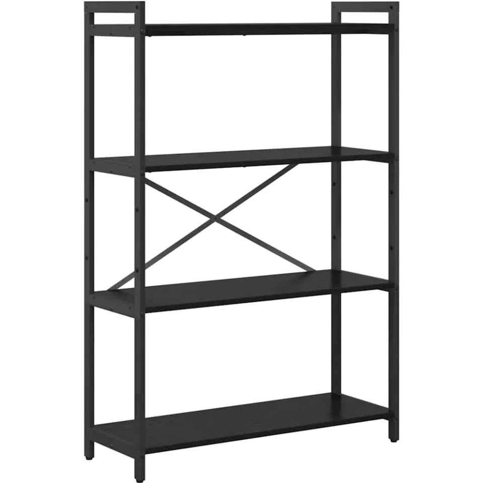 vidaXL Boekenkast 80 x 30 x 120 cm Bewerkt hout Zwart Eiken, foto 4