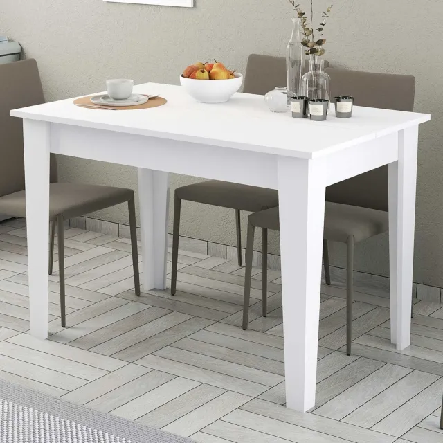 Skye Decor , Keukentafel, Kiev 510 - White, Gemelamineerde spaanplaat, Wit, 110 x 72 x 75 cm