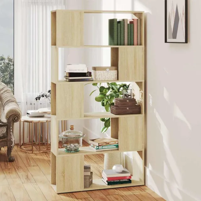 vidaXL Boekenkast/kamerscherm 80x24x155 cm bewerkt hout betongrijs