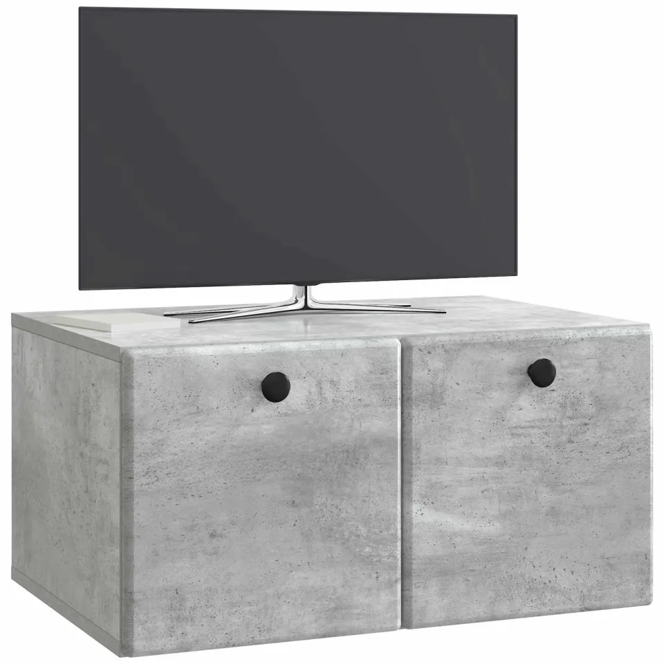 vidaXL Wandbeugel TV-kast 59,5 x 41 x 30 cm Betongrijs Bewerkt hout