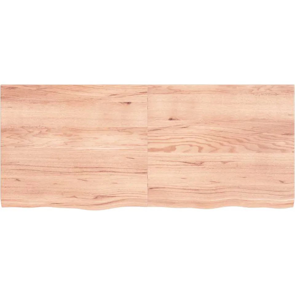 vidaXL Tafelblad 140x60x(2-4)cm behandeld massief eikenhout lichtbruin, foto 2