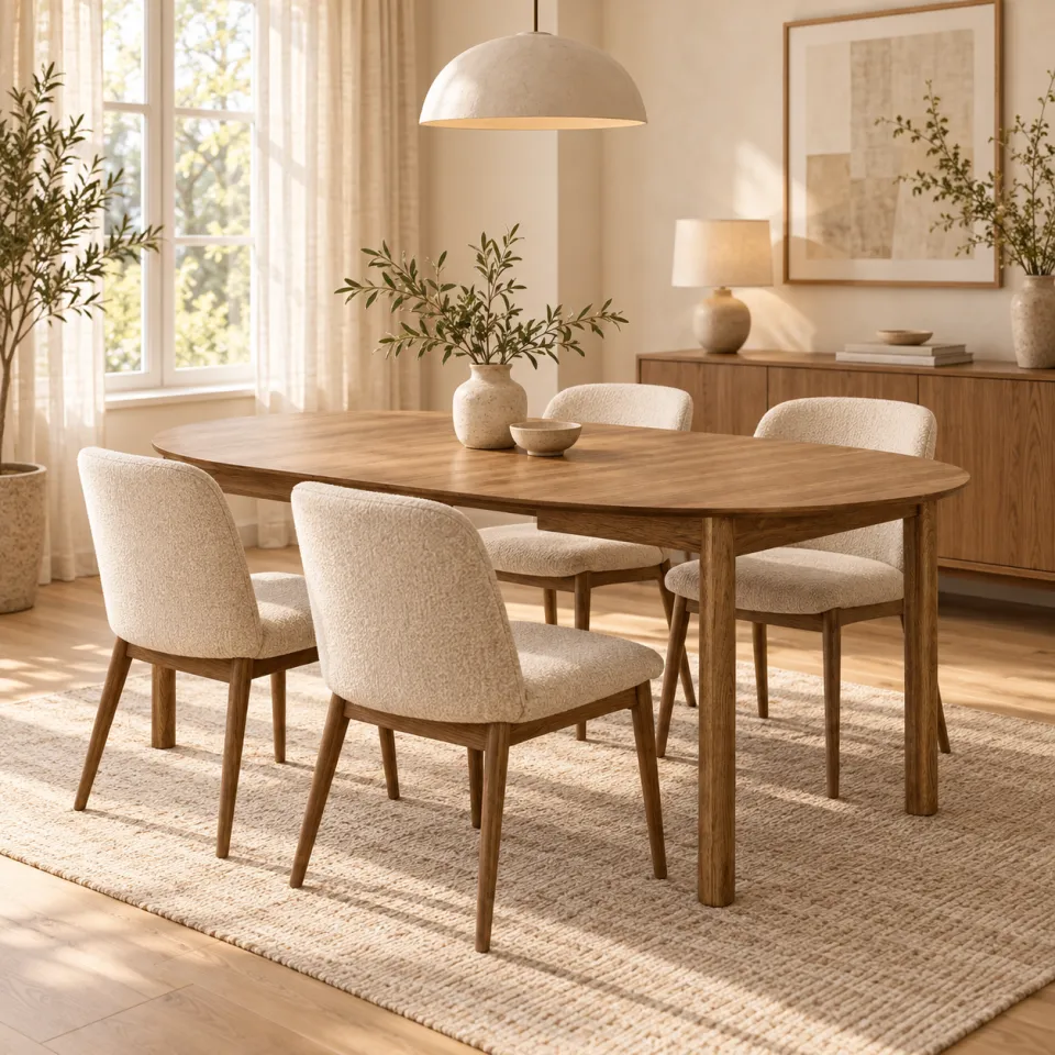 Artichok Loet uitschuifbare houten eettafel gerookt eiken - 120 - 220 x 75 cm, foto 3