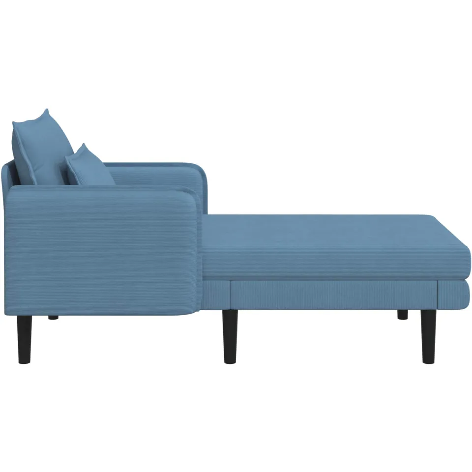 vidaXL Grote chaise longue Blauw Katoenen stof, foto 4