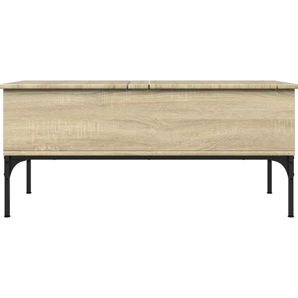 vidaXL Salontafel 100x50x45 cm bewerkt hout en metaal sonoma eiken, foto 4