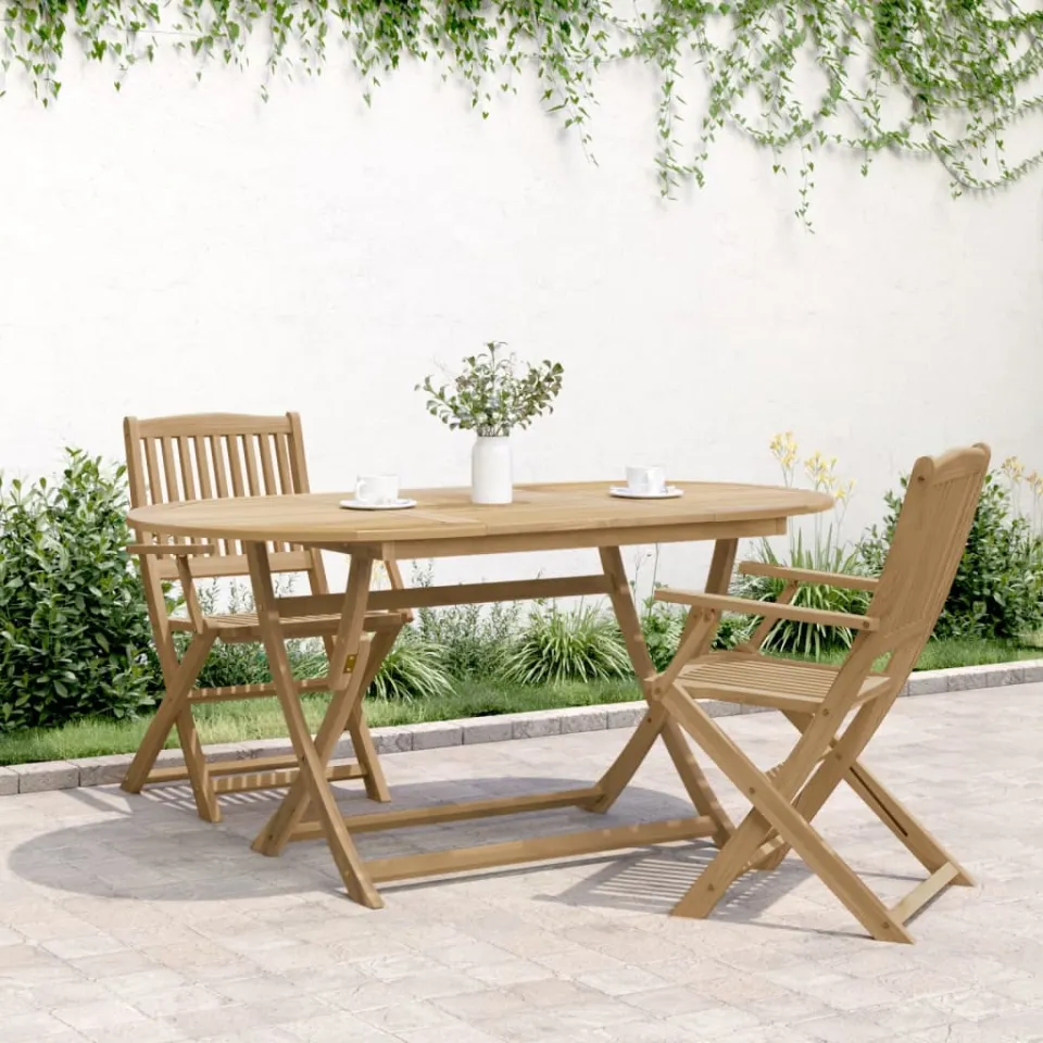 vidaXL Tuintafel inklapbaar 160x85x75 cm massief acaciahout bruin, foto 2