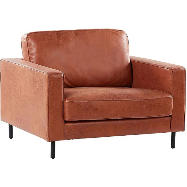 Beliani SAVALEN - Fauteuil - Goudbruin - Kunstleer
