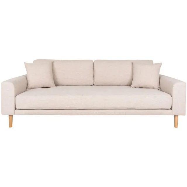 Nest of Nora 3 zits bank Inra - Met twee kussens en houten poten - Beige