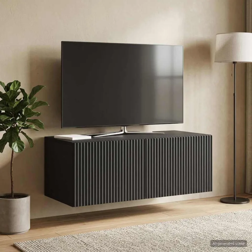 vidaXL Wandbeugel TV-kast 78,5 x 41 x 30 cm Zwart Bewerkt hout, foto 4