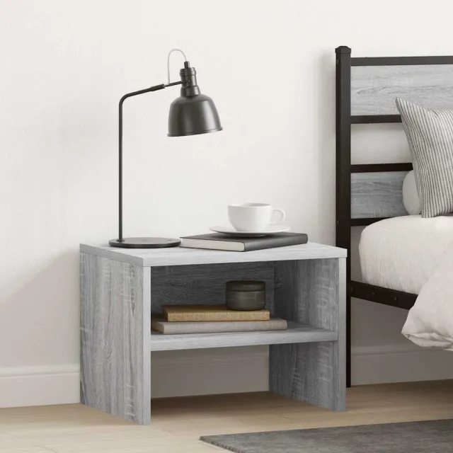 vidaXL Nachtkastje 40x30x30 cm bewerkt hout grijs sonoma eikenkleurig, foto 2