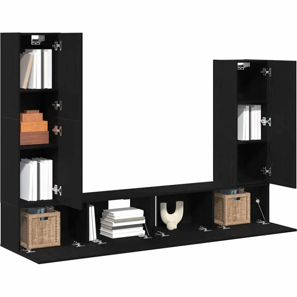 vidaXL Tv-meubelset 6 st 30,5 x 30 x 110 cm Zwart Eiken, foto 3