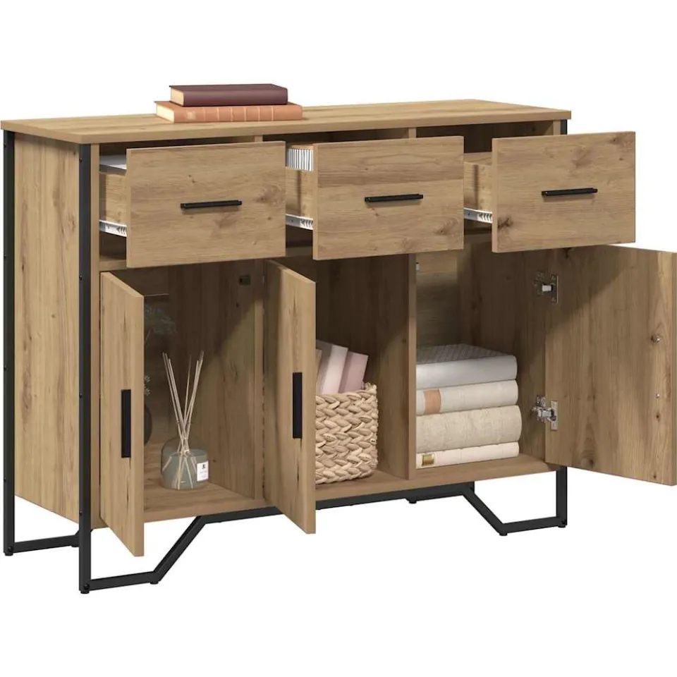 vidaXL Dressoir Artisan Eiken 97 x 32,5 x 74,5 cm Bruin