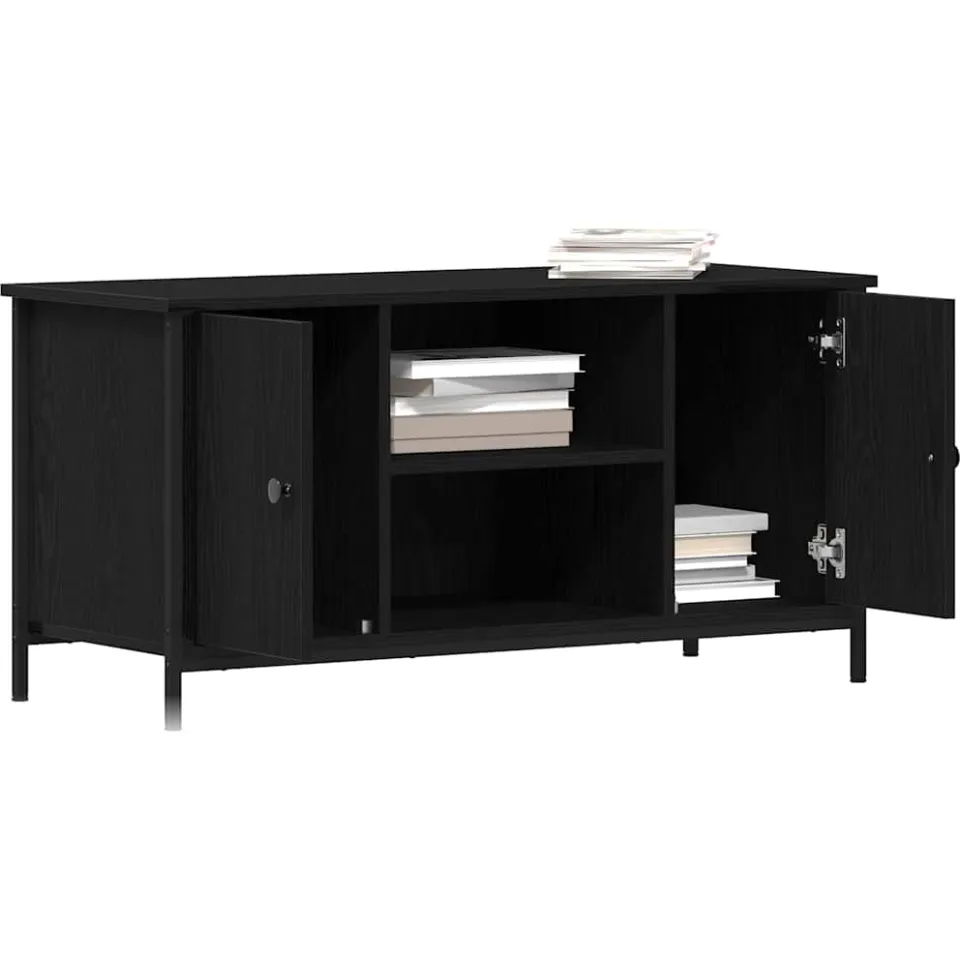 vidaXL TV-kast 100 x 40 x 50 cm Zwart eiken Bewerkt hout