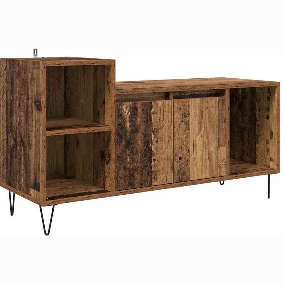 vidaXL TV-kast 100 x 35 x 55 cm Oud Hout Bewerkt hout bruin, foto 3