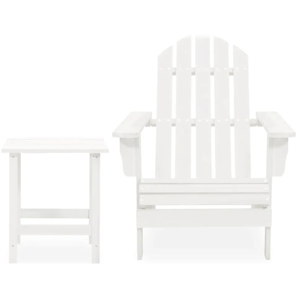 vidaXL Tuinstoel Adirondack met tafel massief vurenhout wit, foto 2