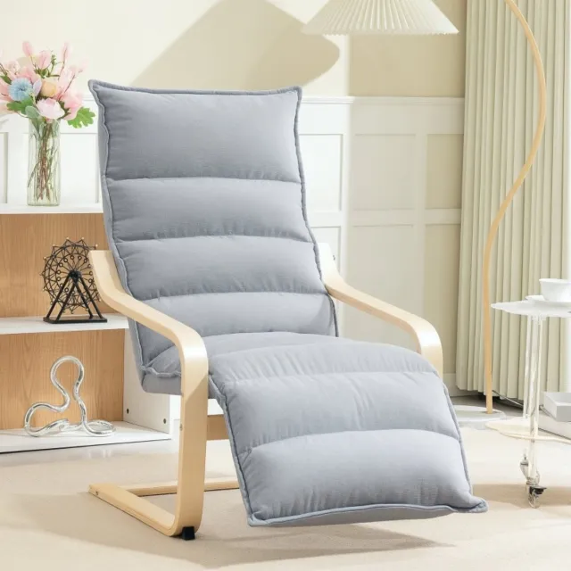 STILVORA Fauteuil 67 x 105 cm - Relaxfauteuil Met Verstelbare Voetensteun En Schommelonderstel - Voor Woonkamer En Leeshoek - Velvet Lichtgrijs