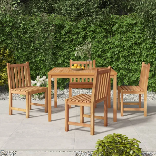 vidaXL 5-delige Tuinset massief teakhout bruin, foto 2